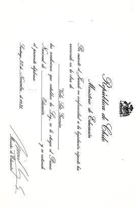 Diploma Premio Nacional de Educación