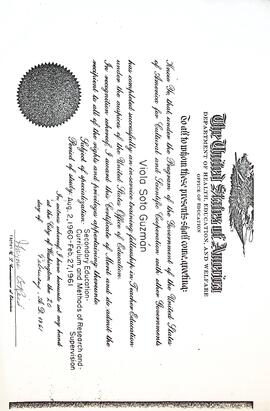 Diploma Department of Health, Education and Welfare